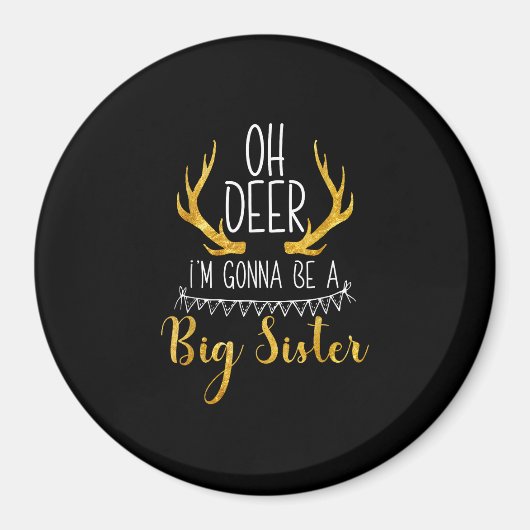 Big Sister Oh Deer Baby Announcement Cute Style  Magneet (Voorkant)