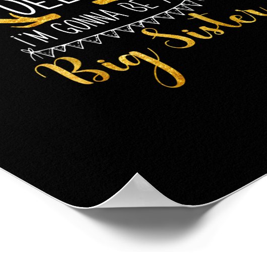 Big Sister Oh Deer Baby Announcement Cute Style  Poster (Hoek)