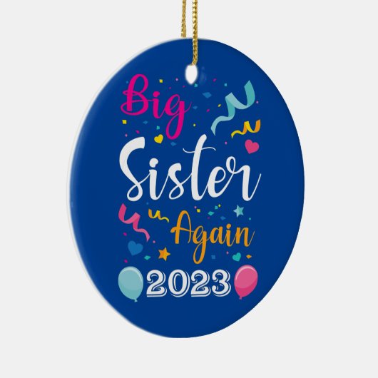 Big Sister opnieuw 2023 Zwangerschap Aankondiging  Keramisch Ornament (Rechts)