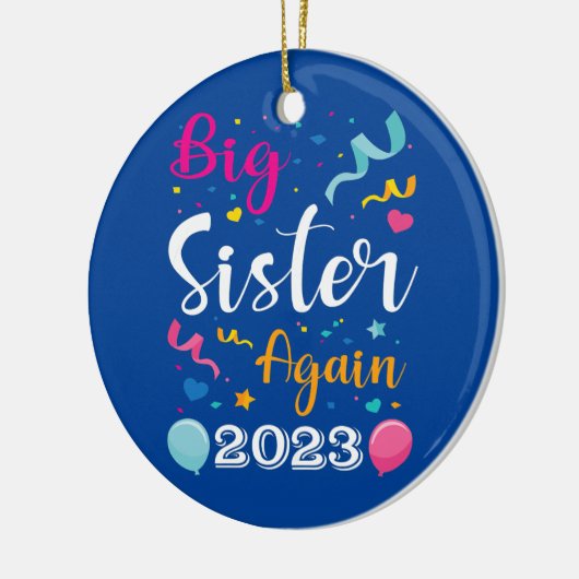 Big Sister opnieuw 2023 Zwangerschap Aankondiging  Keramisch Ornament (Links)
