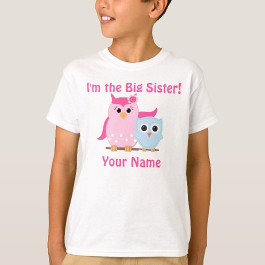 Big Sister Owl Aangepast T-shirt (Voorkant)
