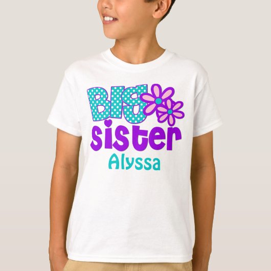 Big Sister Paars Blauwgroen shirt (Voorkant)
