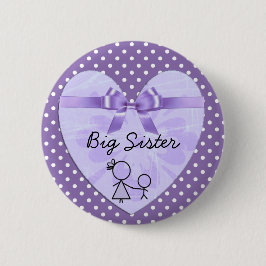 Big Sister Paarse en Lavendel Polka Dot Button