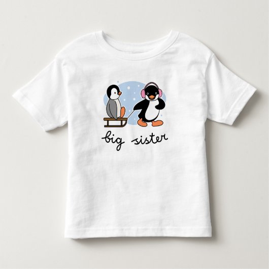 Big Sister Penguin Kinder Shirts (Voorkant)
