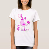Big Sister Pink Bird T-shirt (Voorkant)