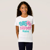 Big Sister Pink Blauwgroen, aangepast roze Shirt (Voorkant volledig)