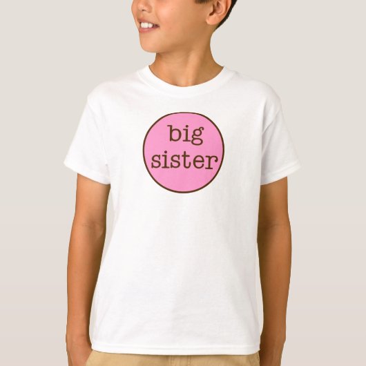 Big Sister Pink & Brown T-shirt (Voorkant)