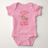 Big Sister Pink Donut Baby kondiging Romper (Voorkant)