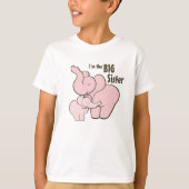 Big Sister Pink Elephant T-shirt (Voorkant)