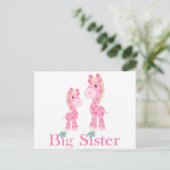 Big Sister Pink Giraffes Briefkaart (Staand voorkant)