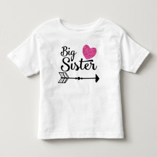 Big Sister Pink Heart Arrow Raglan Kinder Shirts