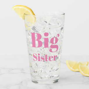 Big Sister Pink letters girl is helder Glas
