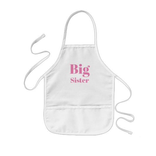 Big Sister Pink letters girl's Kinder Schort (Voorkant)