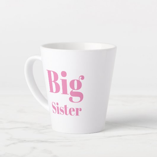 Big Sister Pink letters girl's wit Latte Mok (Linkerhoek)