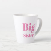 Big Sister Pink letters girl's wit Latte Mok (Rechterhoek)