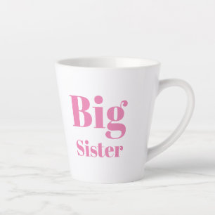 Big Sister Pink letters girl's wit Latte Mok