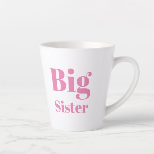 Big Sister Pink letters girl's wit Latte Mok (Rechts)