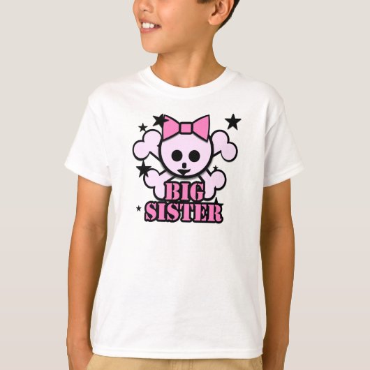 Big Sister Pink Skull T-shirt (Voorkant)