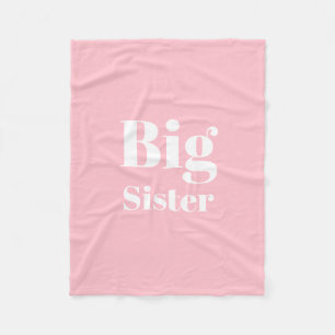 Big Sister Pink, wit meisje Fleece Deken