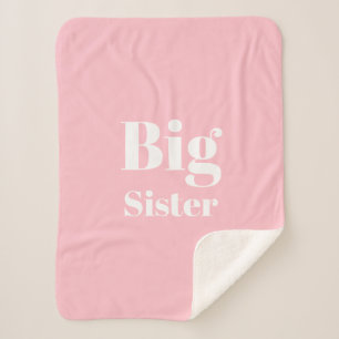 Big Sister Pink, wit meisje Sherpa Deken