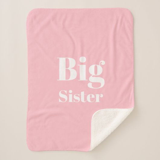 Big Sister Pink, wit meisje Sherpa Deken (Voorkant)