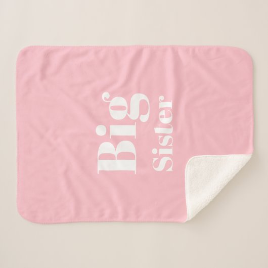 Big Sister Pink, wit meisje Sherpa Deken (Voorkant (horizontaal))