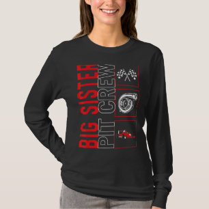 Big Sister Pit Crew-auto met racewagen T-shirt