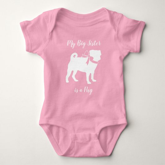Big Sister Pug Dog Romper (Voorkant)