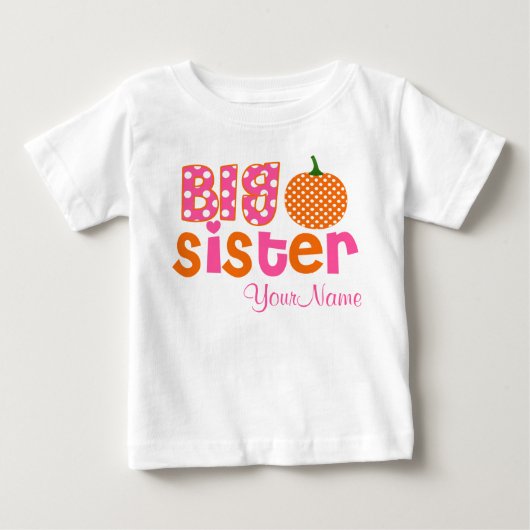 Big Sister Pumpkin gepersonaliseerd Shirt (Voorkant)