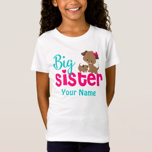 Big Sister Puppy Dog Aangepast Shirt (Voorkant)