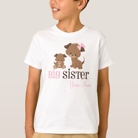 Big Sister Puppy Dog Aangepast T-shirt (Voorkant)