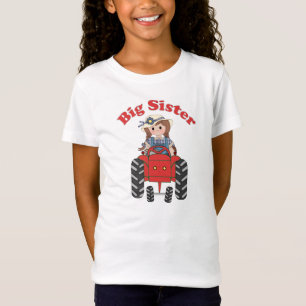 Big Sister Red Tractor T-shirt