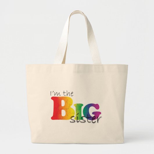 Big Sister - regenboog Grote Tote Bag (Voorkant)
