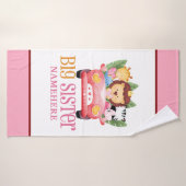 Big Sister Safari Oerwoud Friends Animals op auto Badhanddoek (Badhanddoek)