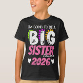 Big Sister Saurus 2026 Dinosaurus Zwangerschap Ont T-shirt (Voorkant)