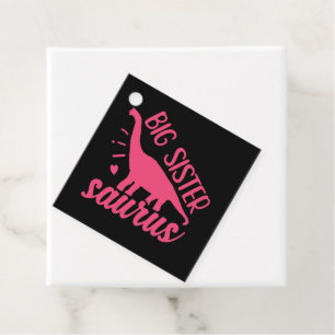 Big Sister Saurus in roze Bedankjes Labels