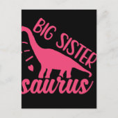 Big Sister Saurus in roze Briefkaart (Voorkant)