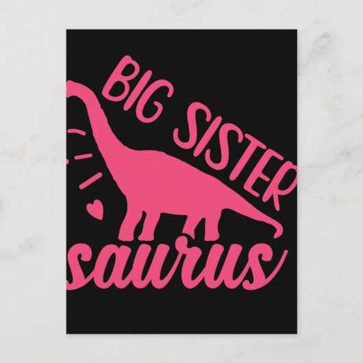 Big Sister Saurus in roze Briefkaart (Voorkant)