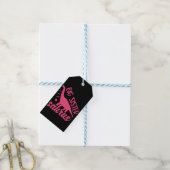 Big Sister Saurus in roze Cadeaulabel (Met Touw)