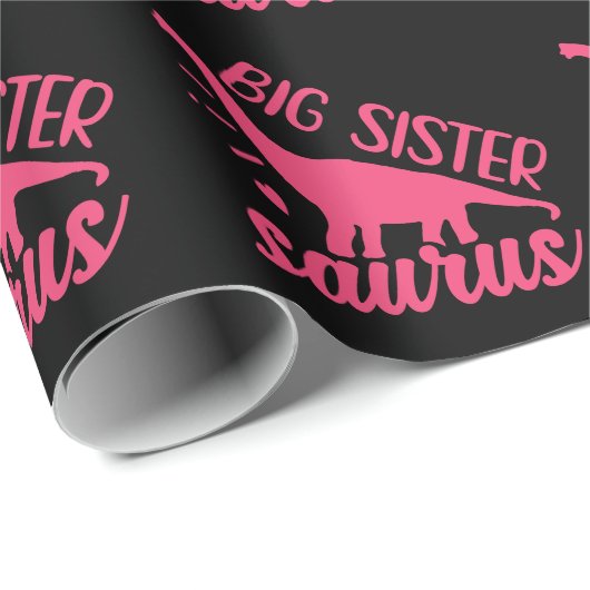 Big Sister Saurus in roze Cadeaupapier (Rol Hoek)