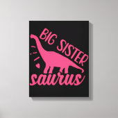 Big Sister Saurus in roze Canvas Afdruk (Voorkant)