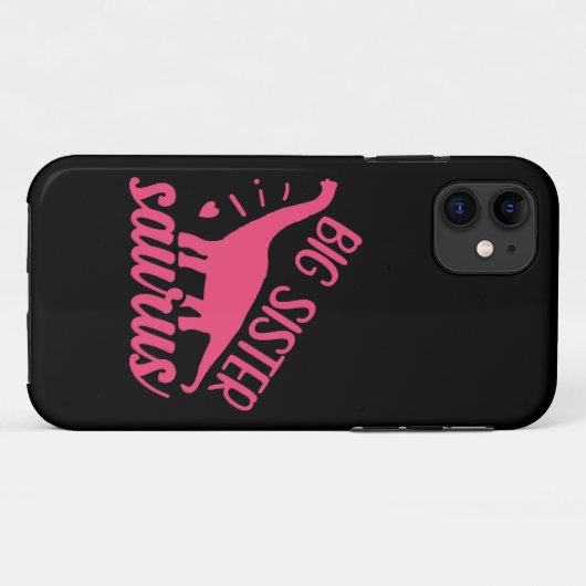 Big Sister Saurus in roze Case-Mate iPhone Case (Achterkant (horizontaal))