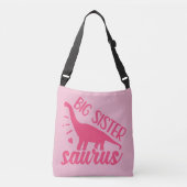 Big Sister Saurus in roze Crossbody Tas (Voorkant)