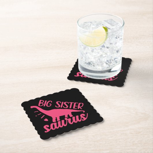 Big Sister Saurus in roze Kartonnen Onderzetters (Insitu)