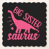Big Sister Saurus in roze Kartonnen Onderzetters (Voorkant)