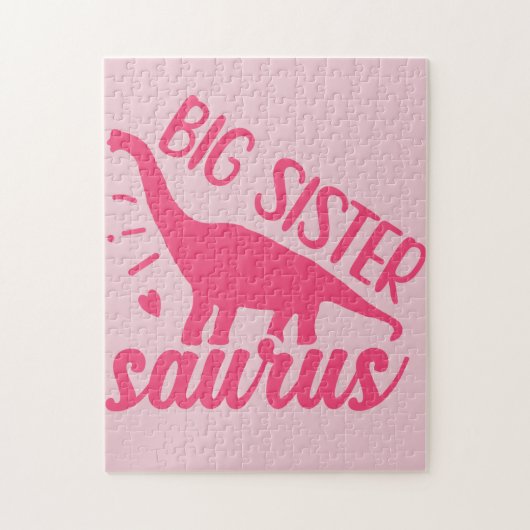 Big Sister Saurus in roze Legpuzzel (Verticaal)
