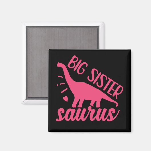 Big Sister Saurus in roze Magneet (Voorkant / Achterkant)