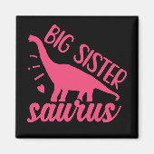 Big Sister Saurus in roze Magneet (Voorkant)