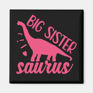 Big Sister Saurus in roze Magneet