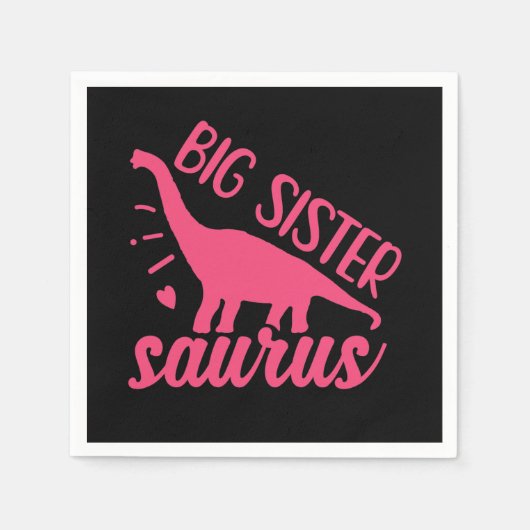 Big Sister Saurus in roze Servet (Voorkant)